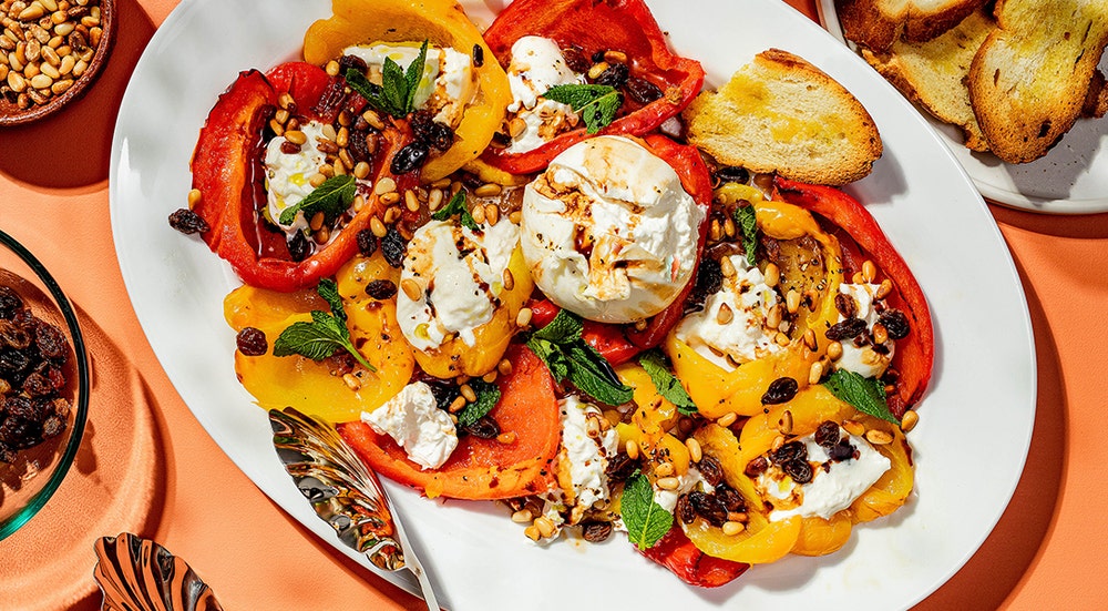 Grillet paprika med mozzarella