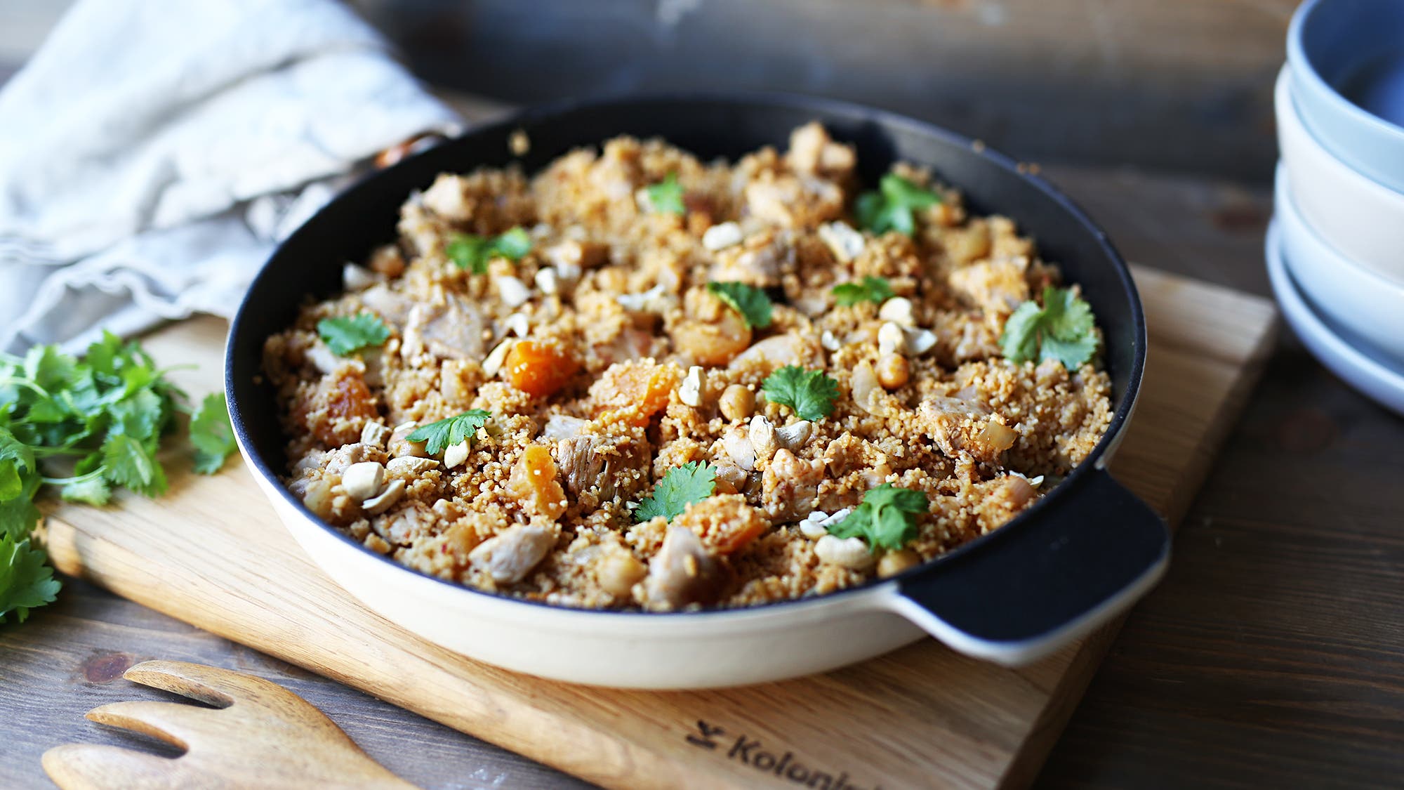 Alt-i-ett couscous med kylling