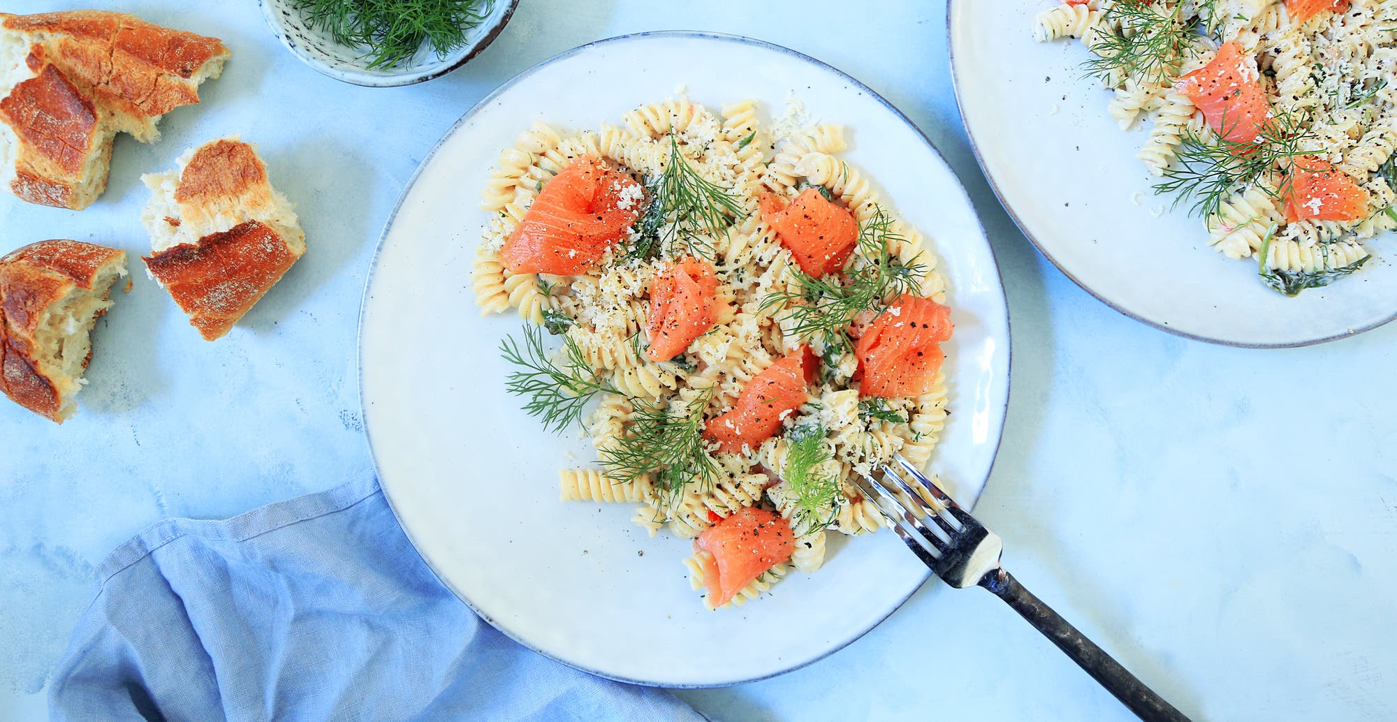 Kremet pasta med røkelaks