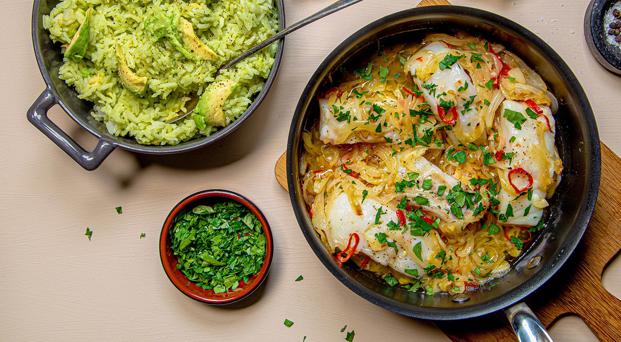 Spicy torsk med avokadoris