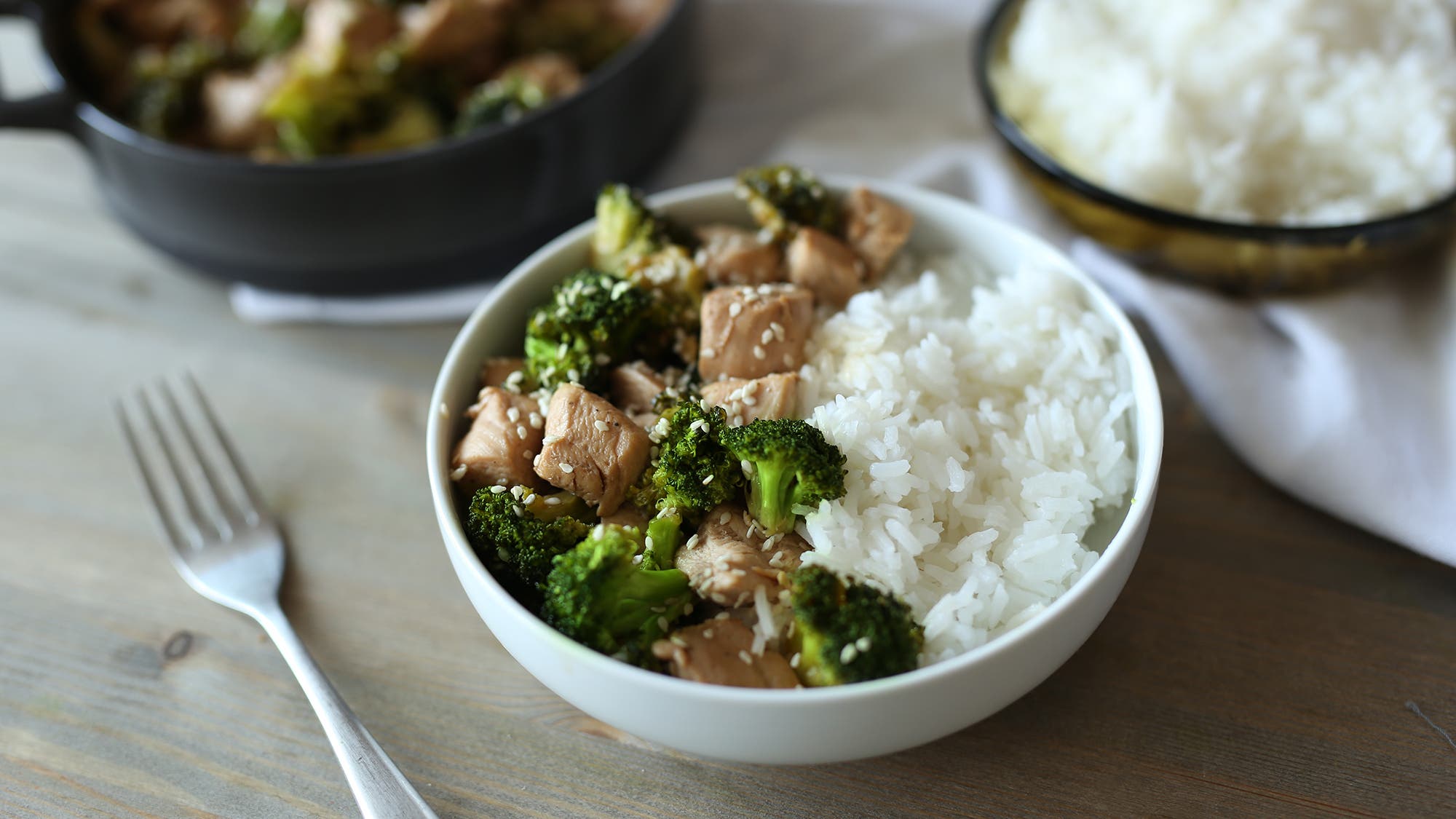 Superenkel kylling, brokkoli og ris