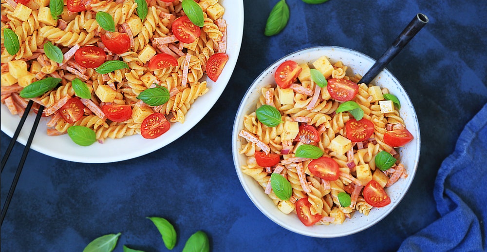 Pastasalat med skinke