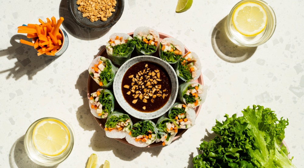 Vietnamesiske sommerruller med kylling