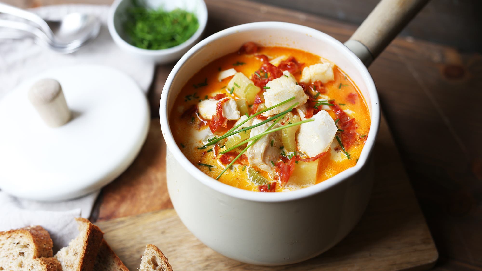 Torskesuppe med chorizo