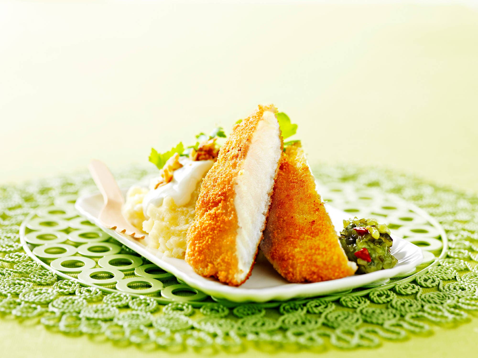 Sprøstekt torsk med potetmos