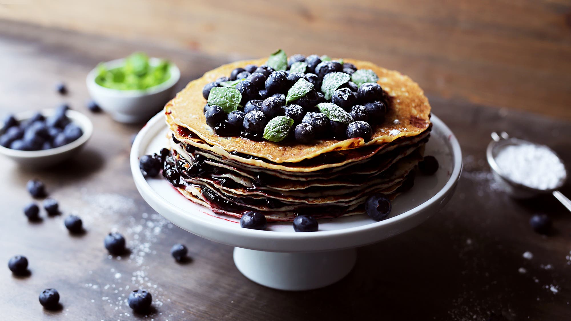 Pannekake-kake med blåbær