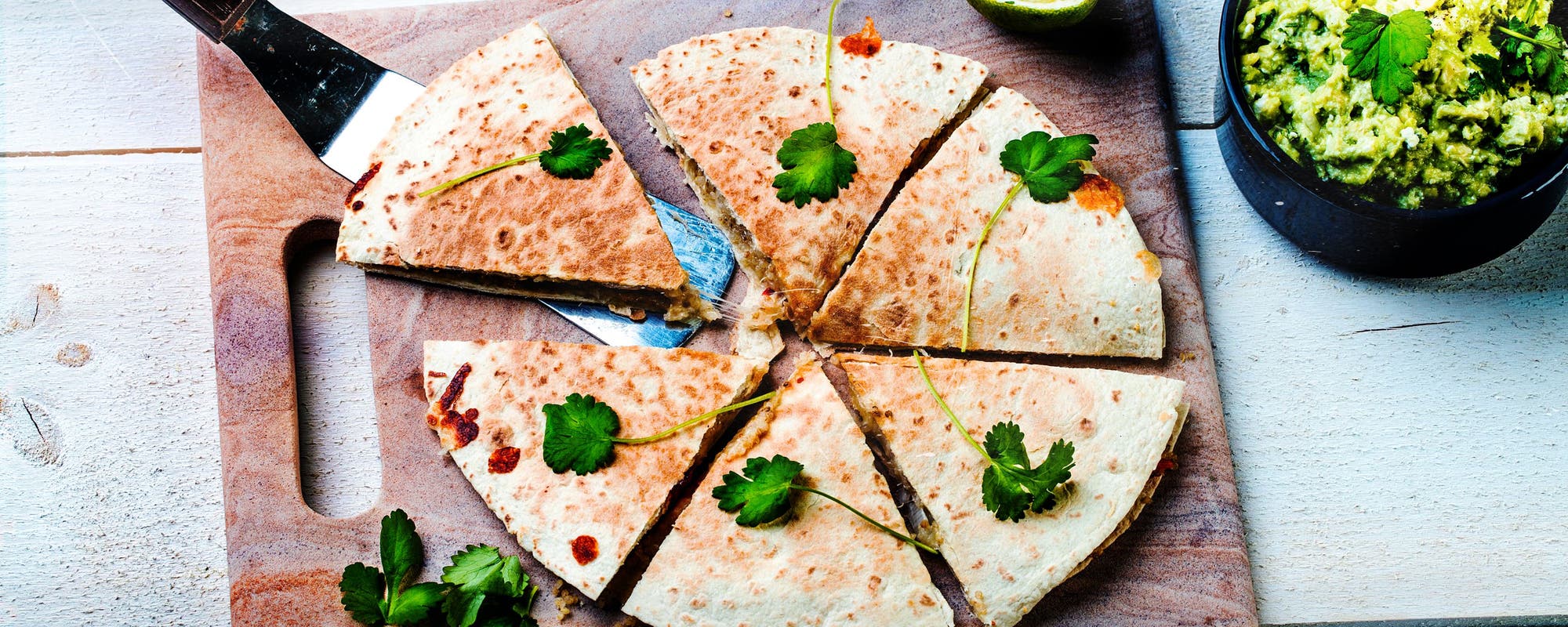 Quesadilla med quinoa og mozzarella