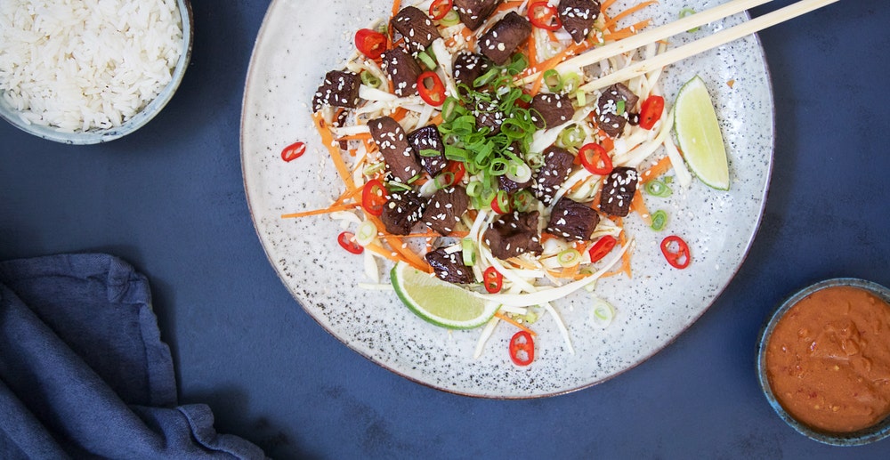 Saftig thaisalat med biff