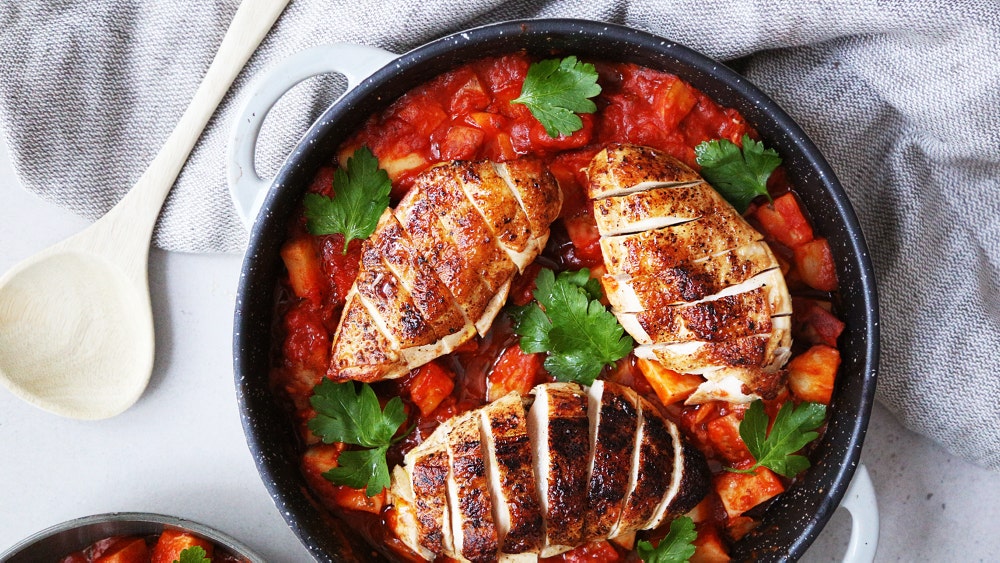 Potetform med kylling