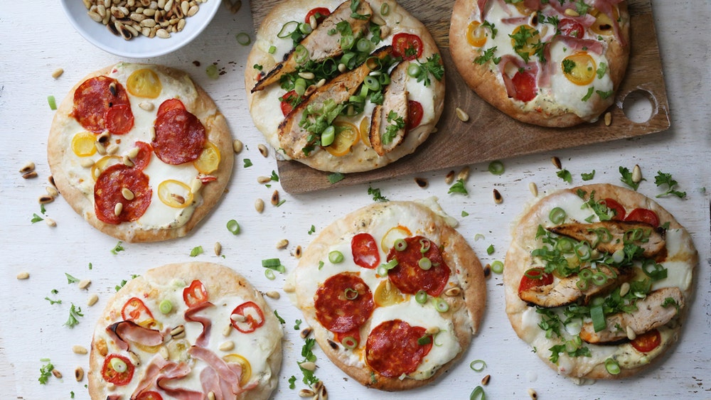 Pitapizza i 3 varianter