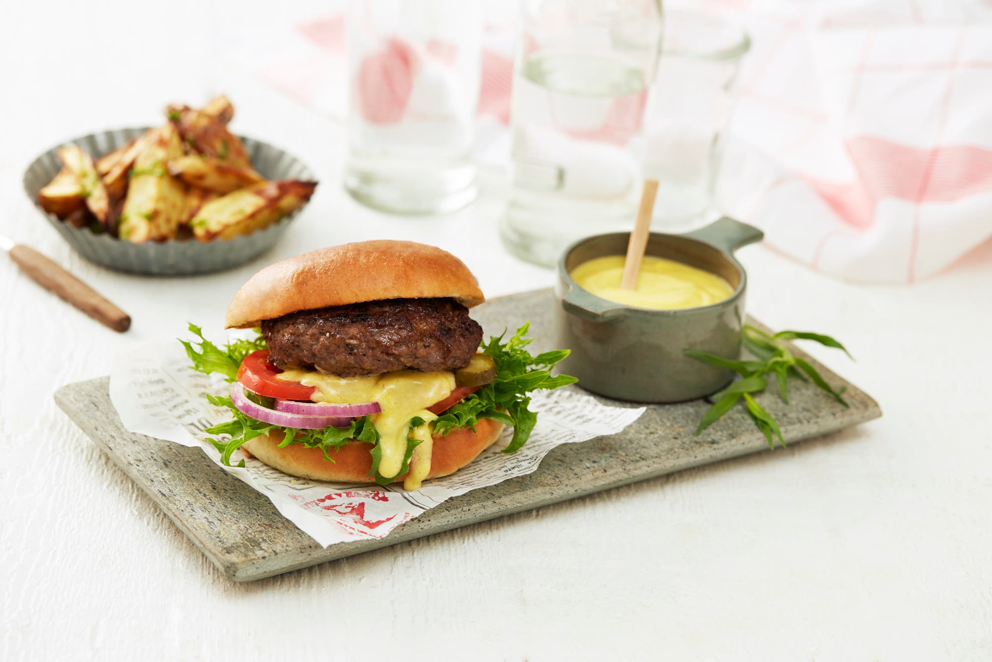 Hamburgere med bearnaisesaus