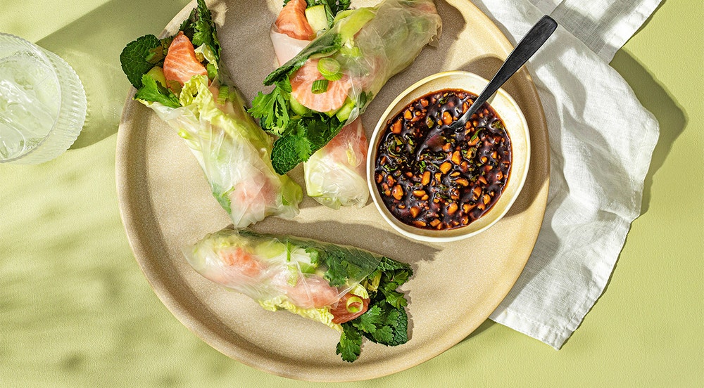 Ferske vårruller med laks