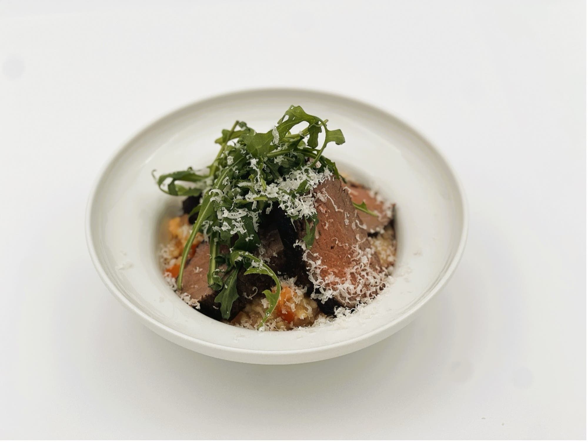 Ytrefilet av dåhjort med parmesan-byggotto