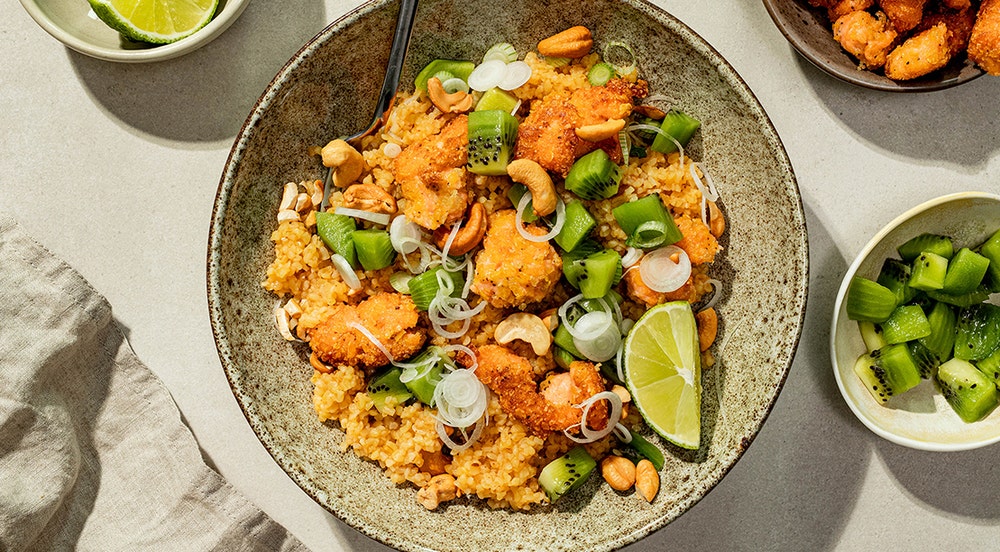 Bulgursalat med sprø laks