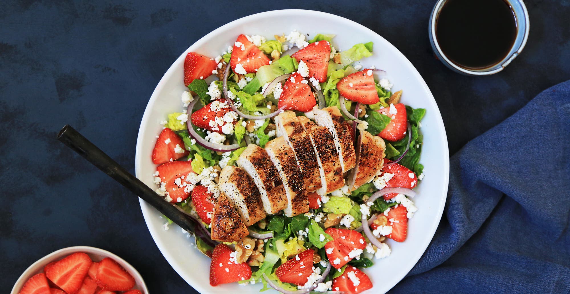 Jordbærsalat med kylling