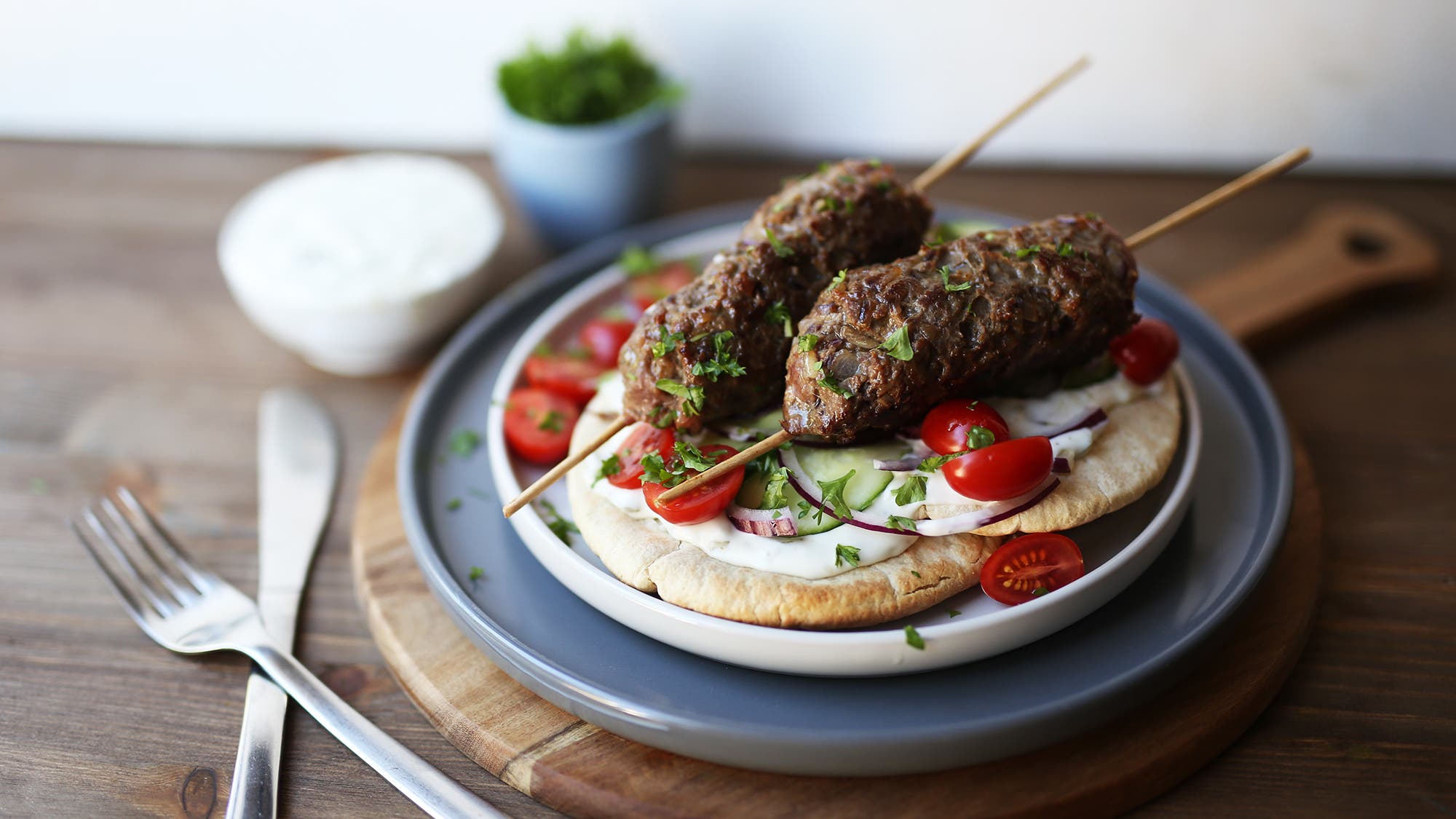 Lammekebab i pita