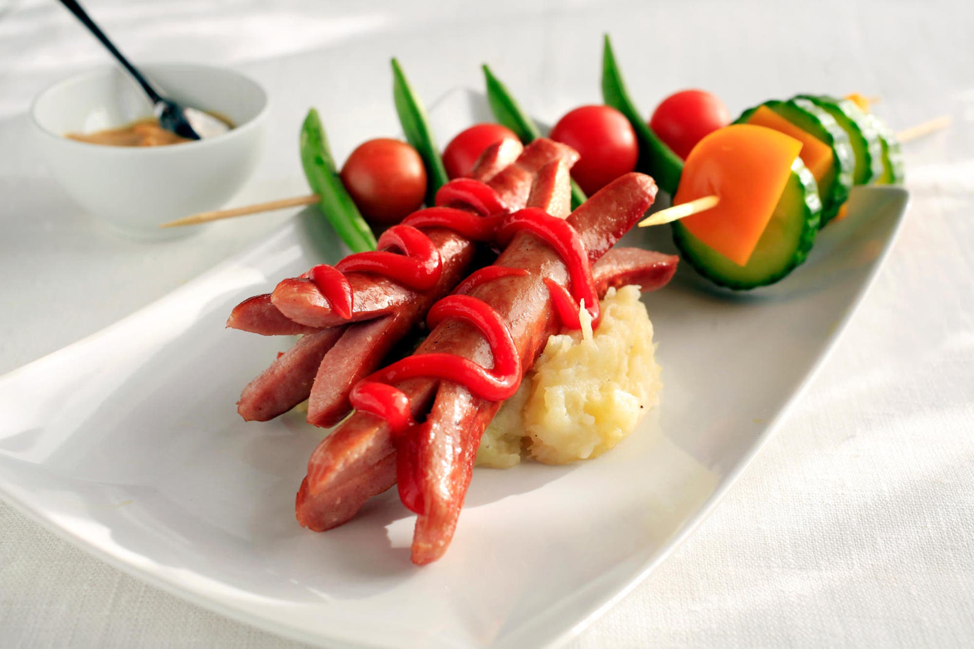 Sunn pølsemiddag med potet- og pastinakkmos