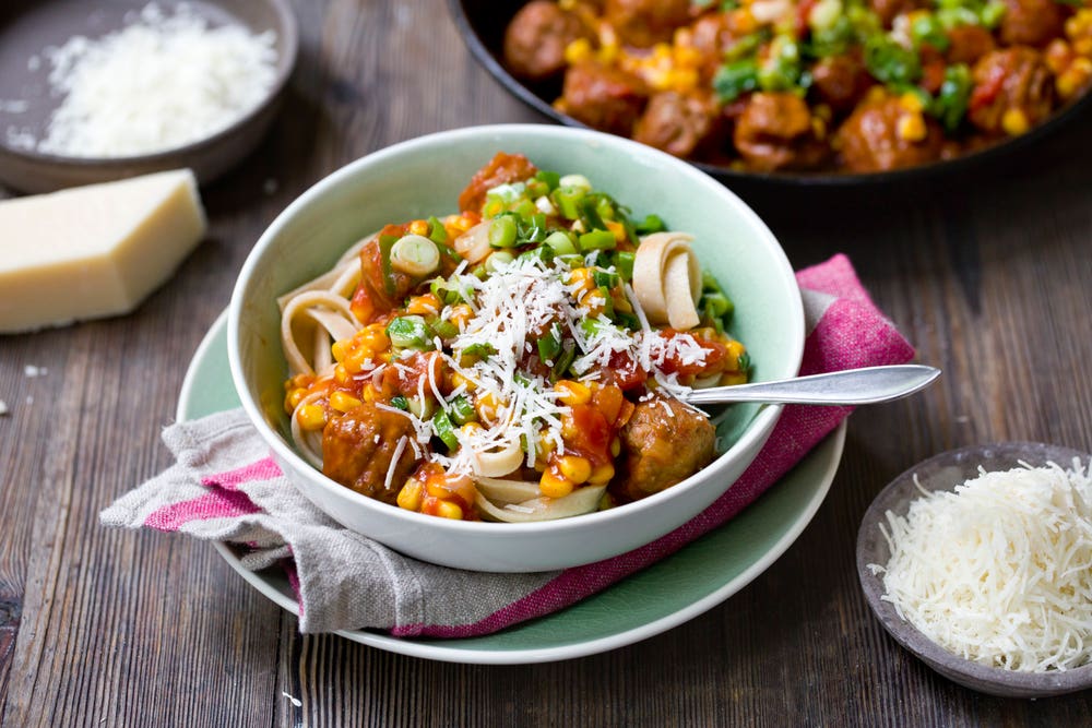 Pasta med kjøttboller