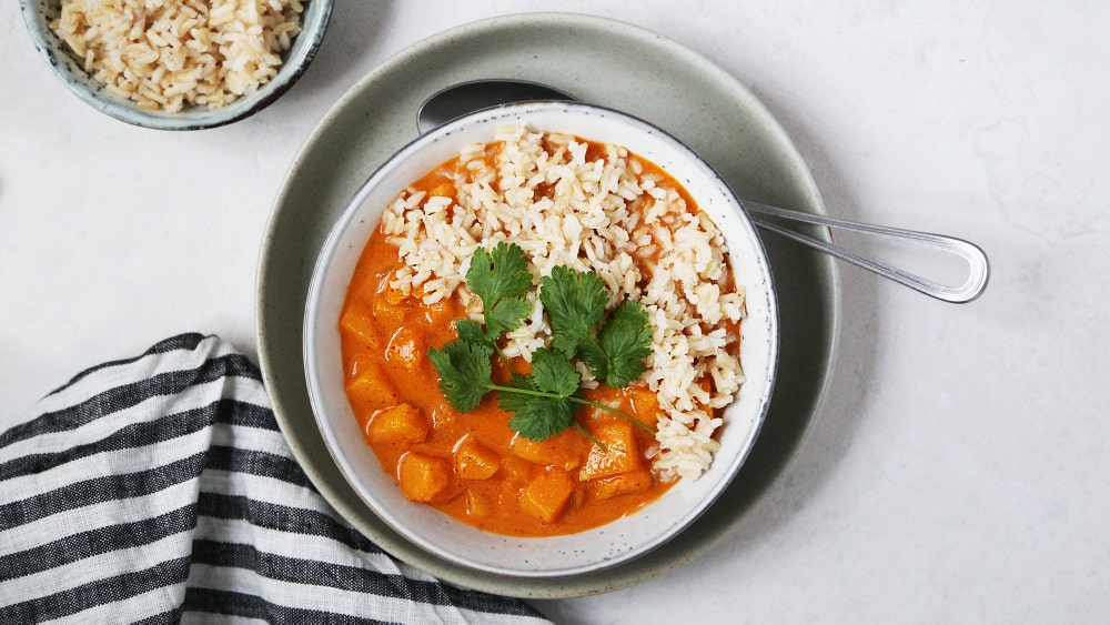 Rød curry med flaskegresskar