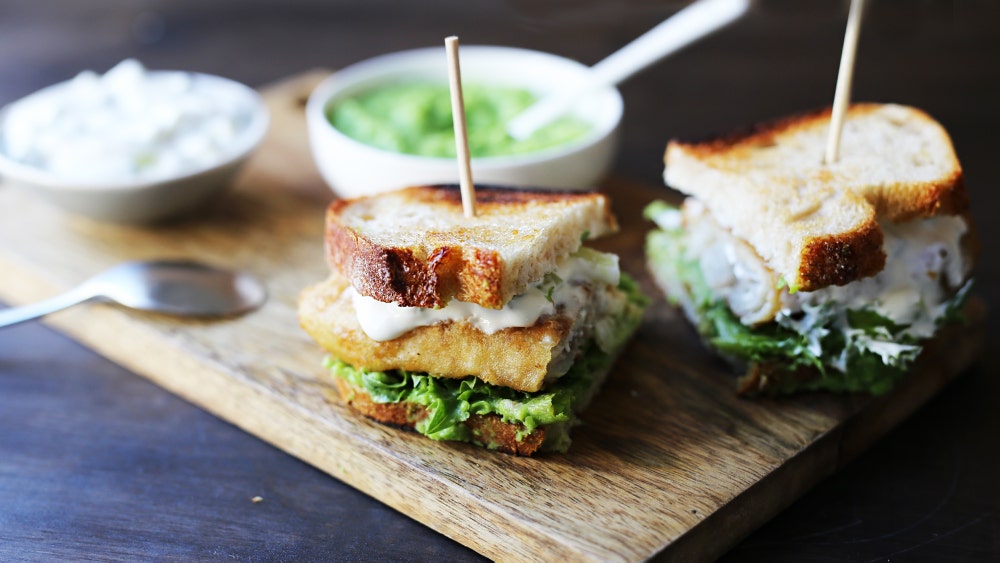 Sandwich med fiskenuggets