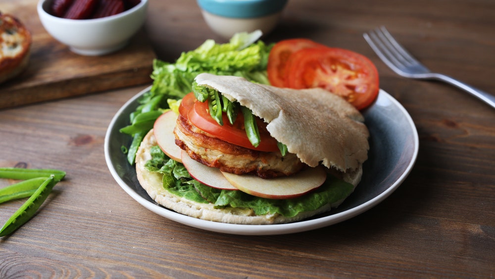 Fiskekake i pitabrød