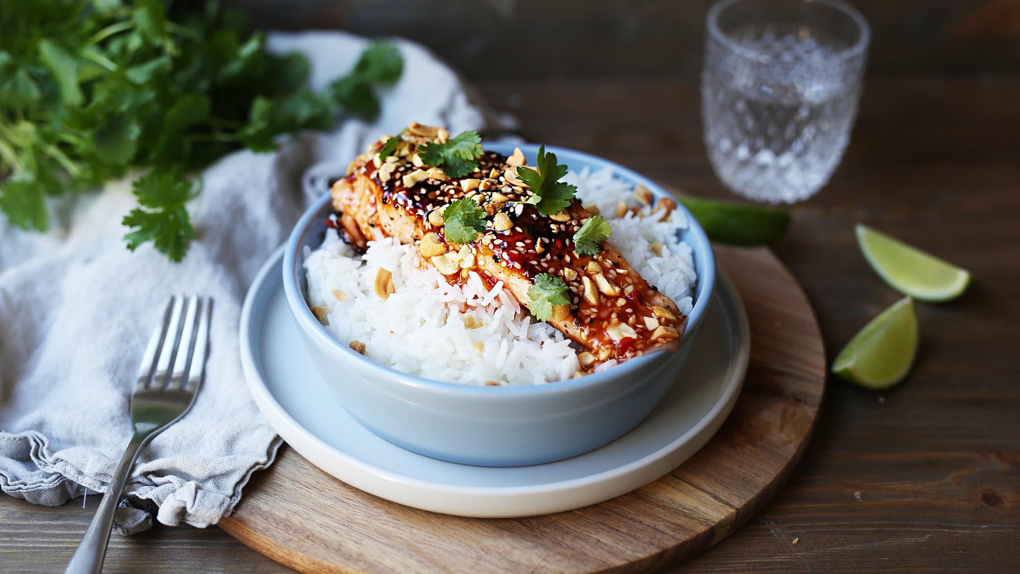 Sweet chililaks med ris