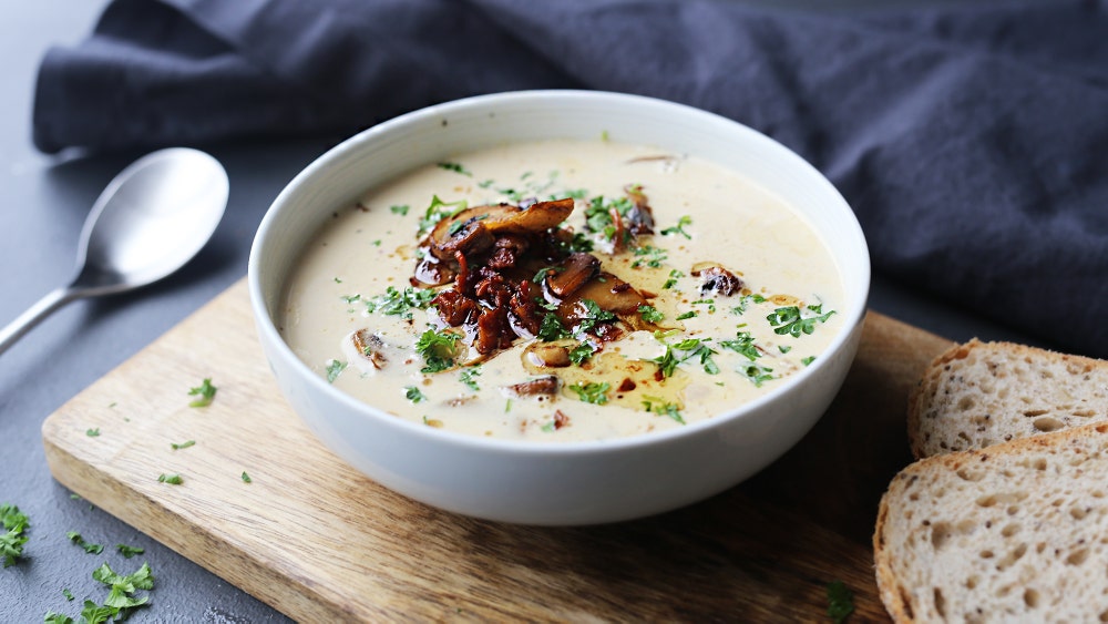 Soppsuppe med bacon og persille