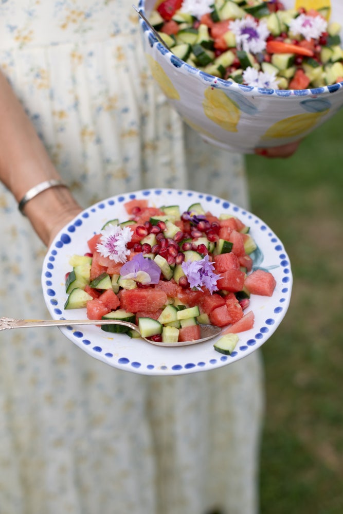 Vannmelon- og agurksalat