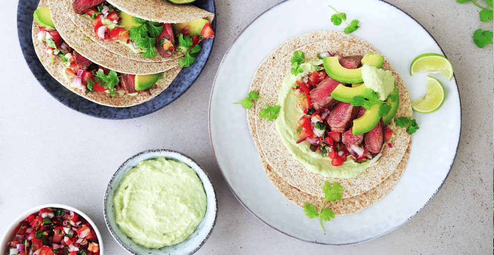 Fullkornswraps med biffkjøtt