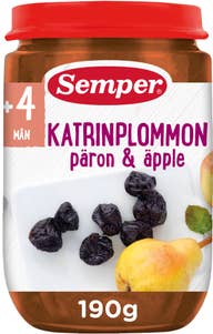 Semper Puré Katrinplommon, Päron & Äpple +4M