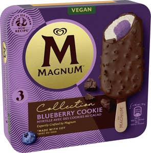Magnum Glasspinnar Blueberry Cookie Vegan 3-p