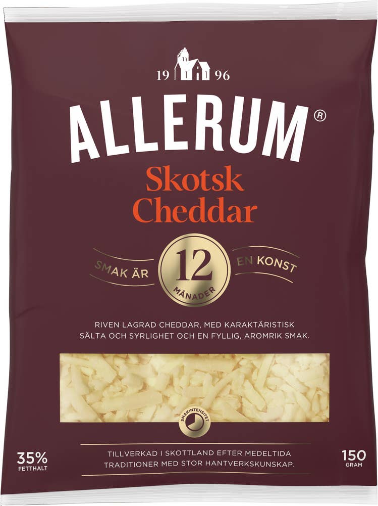 Allerum Cheddar Ost Riven 35% 12M Allerum