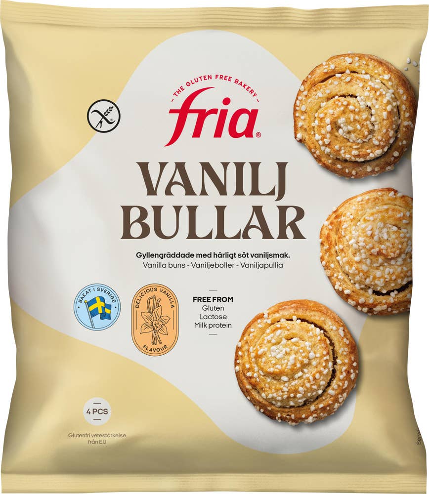 Fria Vaniljbullar Glutenfria Fryst 4-p