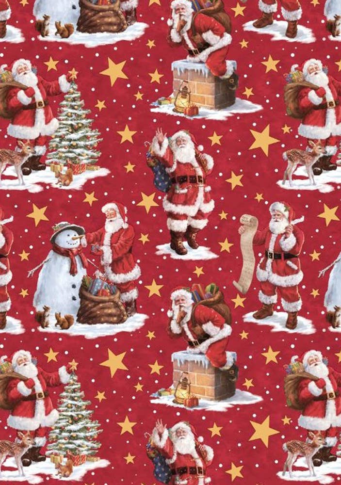 Boutique Presentpapper Tomtar Röd 50x500cm