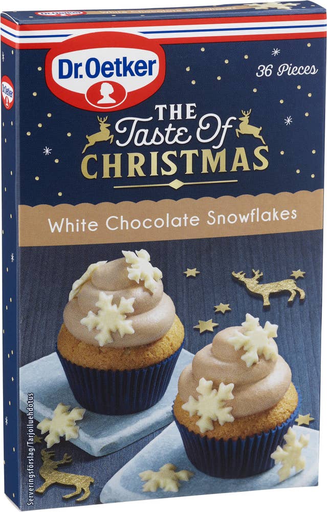 Dr. Oetker Bakdekoration Vit Choklad Snöflingor Dr. Oetker