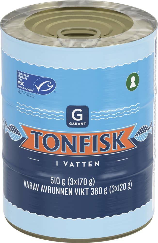 Garant Tonfisk Vatten MSC 3x170g