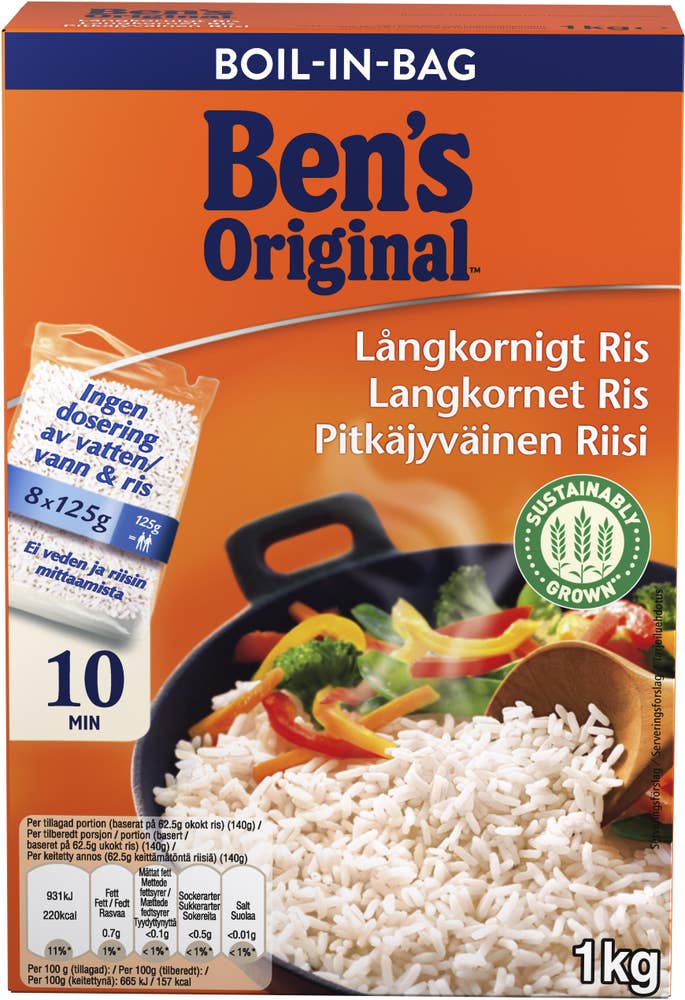 Ben's Original Ris Långkornigt Boil-in-Bag 8x125g