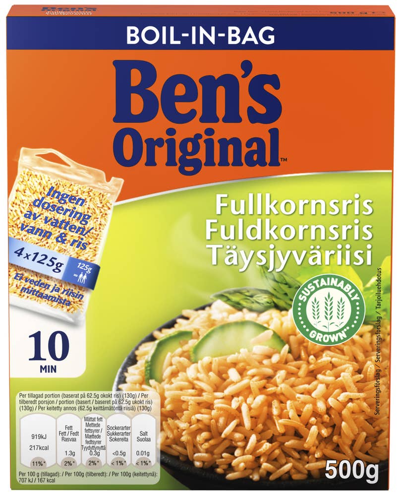 Ben's Original Fullkornsris Boil-in-Bag 4x125g