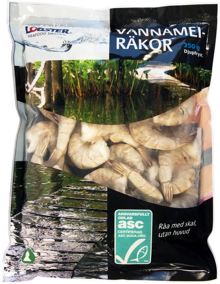 Fiskeriet Vannameiräkor Råa med Skal ASC-Märkt Fryst Lobster