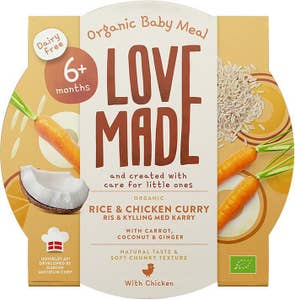 LoveMade Ris & Kyckling med Curry +6M EKO