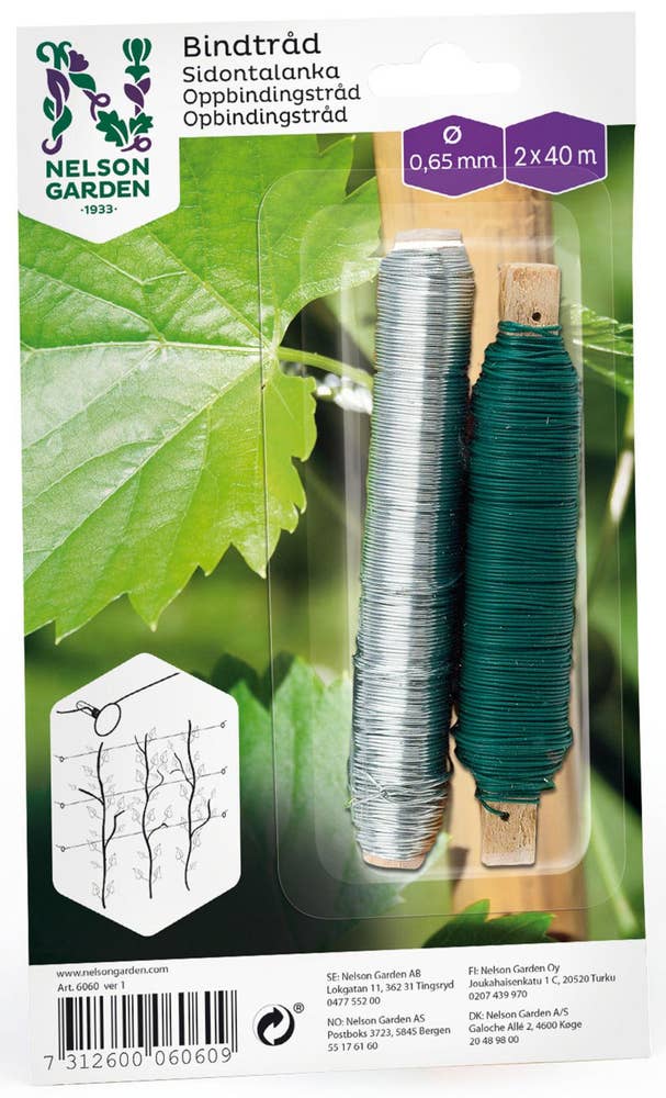 Nelson Garden Bindtråd Stål/Plast 2x40m Nelson Garden