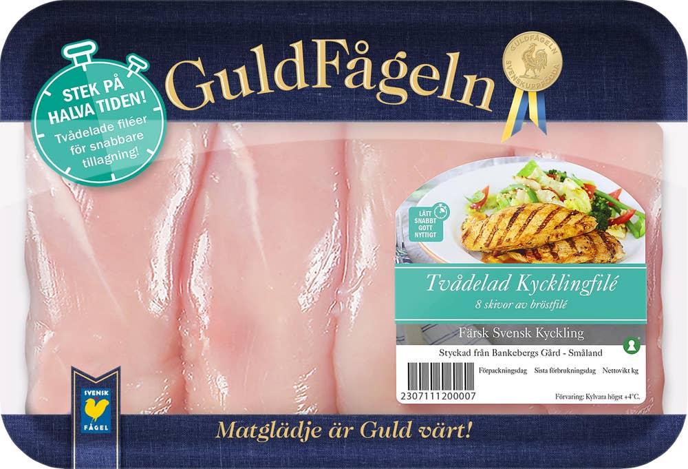 Guldfågeln Kycklingfilé Tvådelad