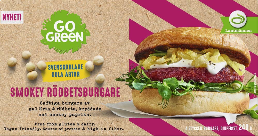 GoGreen Smokey Rödbetsburgare Vegansk Fryst GoGreen