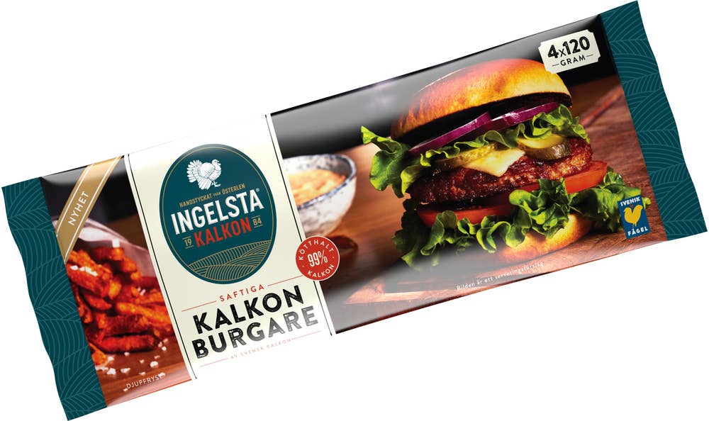 Ingelsta Kalkon Kalkonburgare Fryst 4x120g
