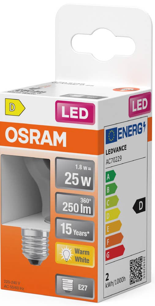Osram LED Klot E27 250lm (25W) Klar
