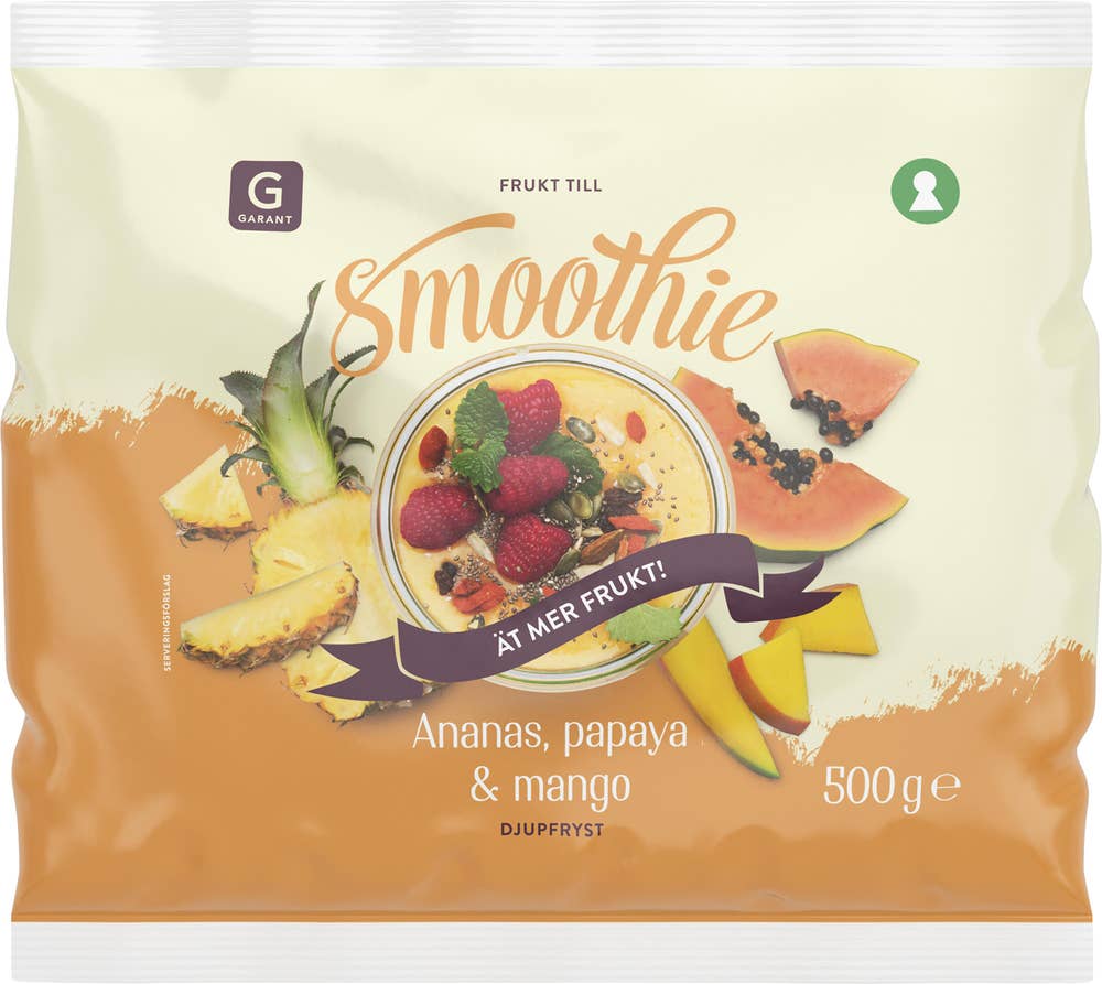 Garant Fruktmix Smoothie Ananas, Papaya & Mango Fryst