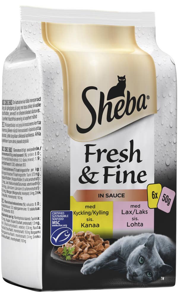 Sheba Kattmat Kyckling & Lax i Sås 6x60g Sheba