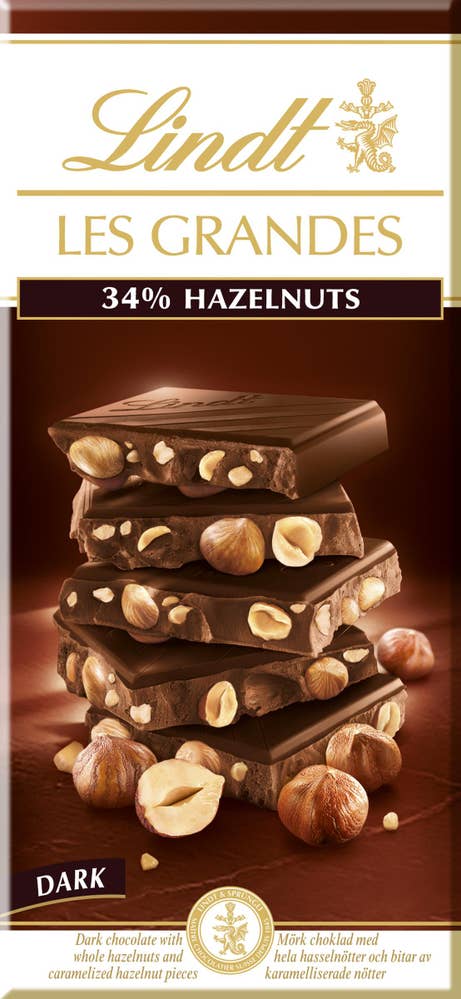 Lindt Les Grandes Mörk Chokladkaka Hasselnöt