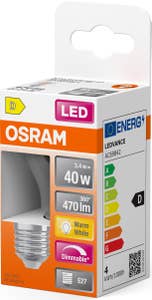 Osram LED Klot E27 470lm (40W) Klar Dimbar