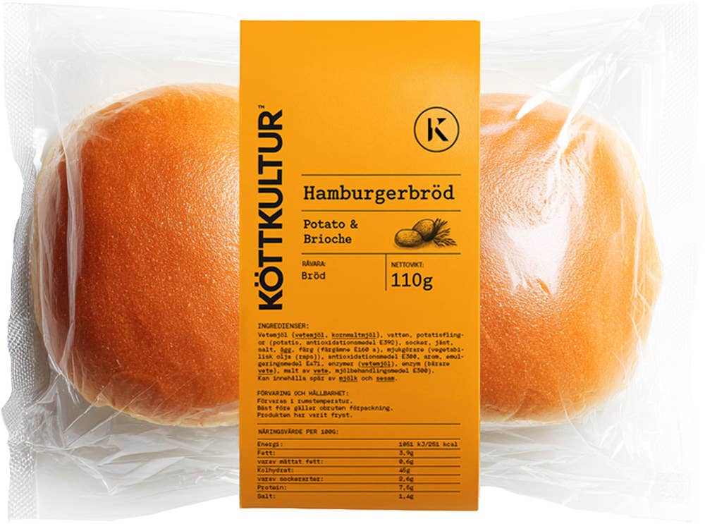 Köttkultur Hamburgerbröd Potatis & Brioche Fryst